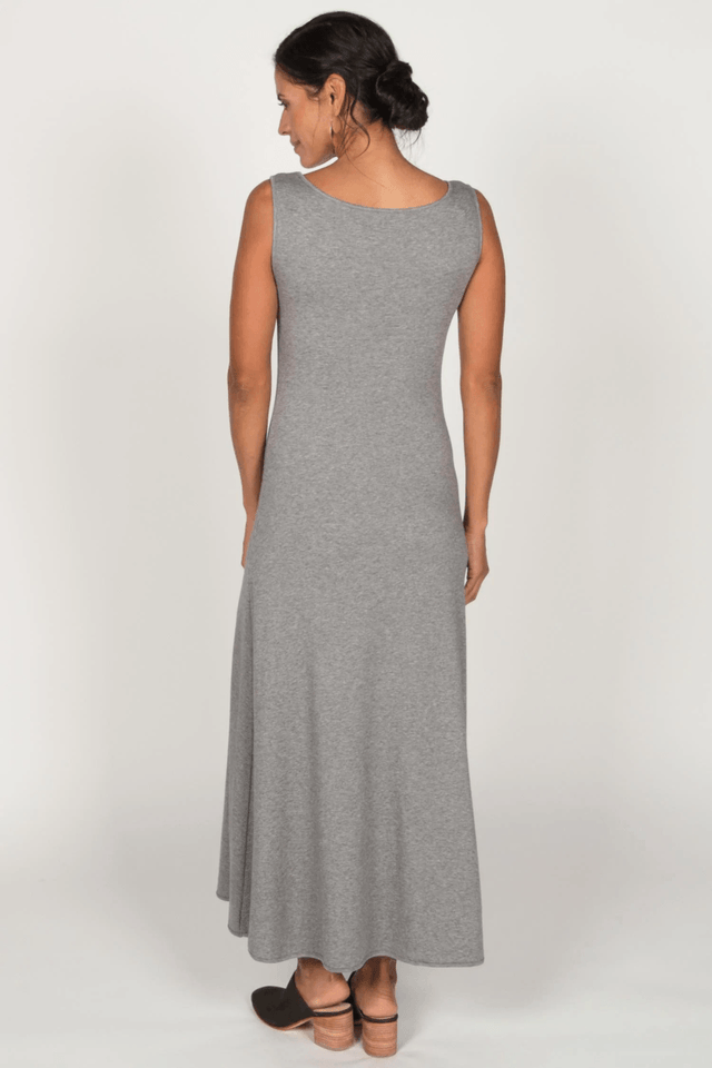 Essential Boatneck Dress in Gray - Veneka-Sustainable-Ethical-Dresses-Indigenous Drop Ship