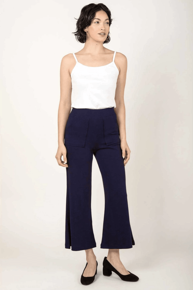 Essential Cropped Wide Leg Pant in Heather Gray - Veneka-Sustainable-Ethical-Bottoms-Indigenous Drop Ship