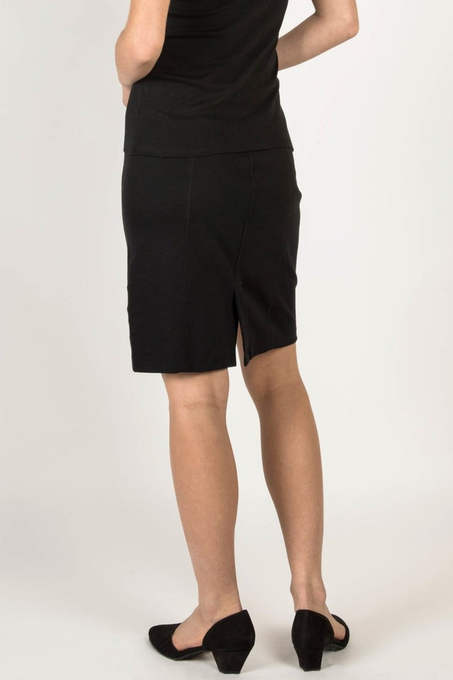 Essential Pencil Skirt in Black - Veneka-Sustainable-Ethical-Bottoms-Indigenous Drop Ship