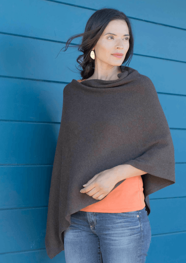 Essential Poncho in Stone - Veneka-Sustainable-Ethical-Jackets-Indigenous Drop Ship