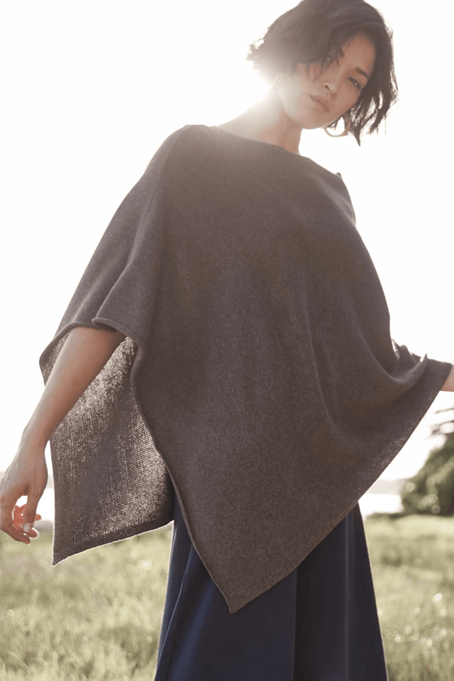 Essential Poncho in Stone - Veneka-Sustainable-Ethical-Jackets-Indigenous Drop Ship