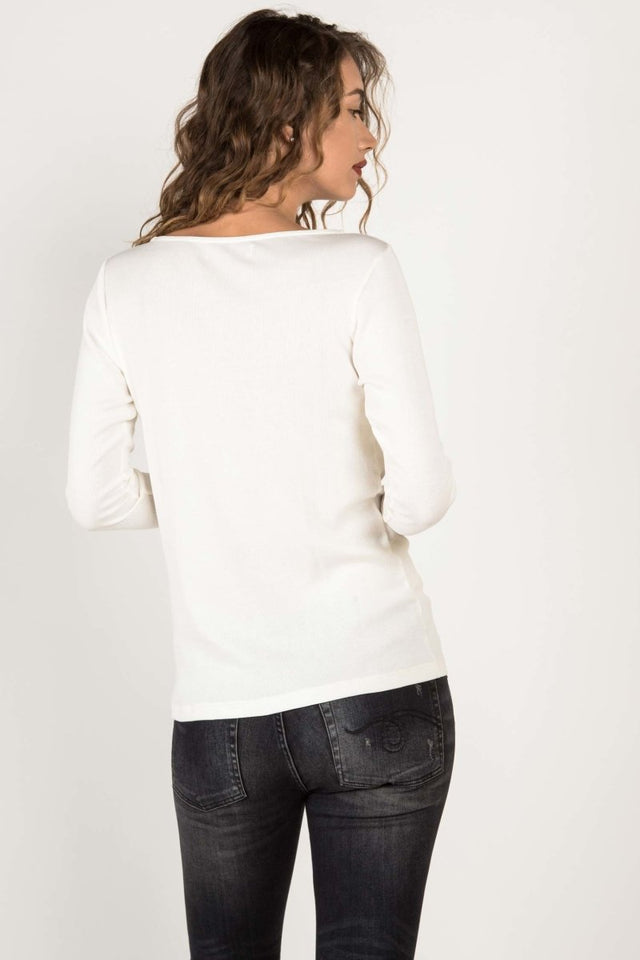 Essential Rib Boatneck in Soft Blue - Veneka-Sustainable-Ethical-Tops-Indigenous Drop Ship