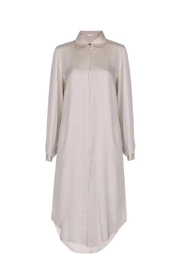 Essential Shirt Dress in Champagne - Veneka-Sustainable-Ethical-Dresses-Neu Nomads Drop Ship