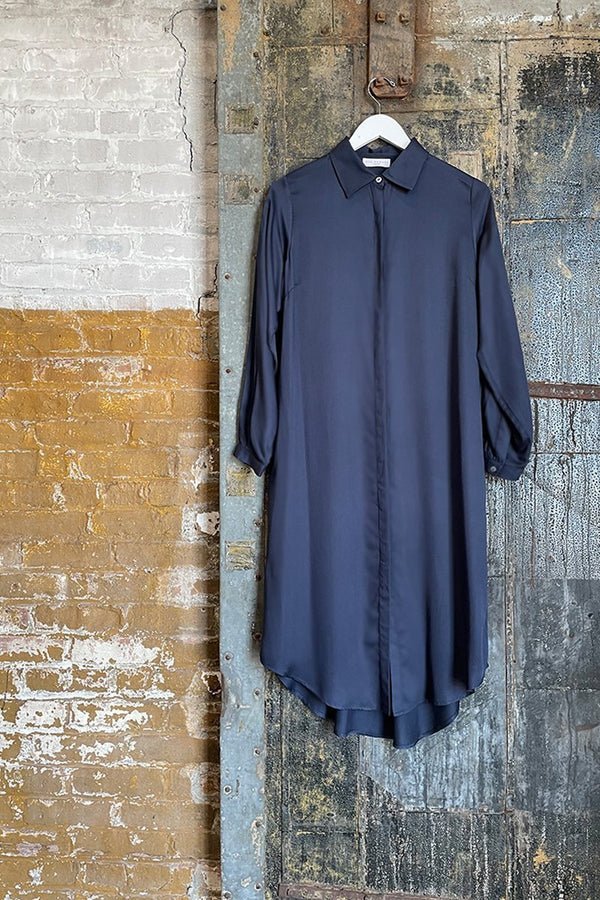 Essential Shirt Dress in Midnight - Veneka-Sustainable-Ethical-Dresses-Neu Nomads Drop Ship