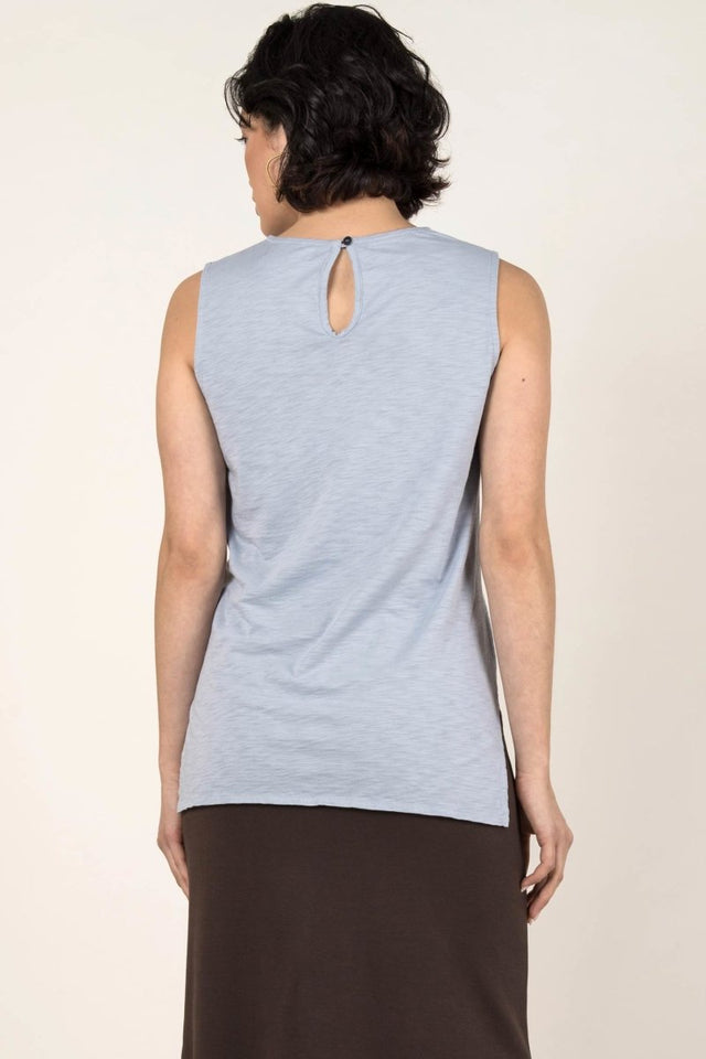 Essential Slub Shell in Blue Fog - Veneka-Sustainable-Ethical-Tops-Indigenous Drop Ship