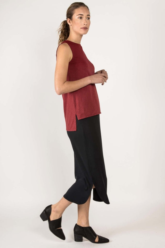 Essential Slub Shell in Cherry - Veneka-Sustainable-Ethical-Tops-Indigenous Drop Ship