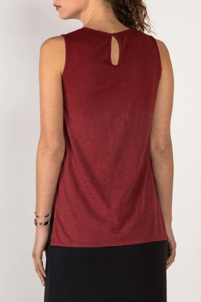 Essential Slub Shell in Cherry - Veneka-Sustainable-Ethical-Tops-Indigenous Drop Ship