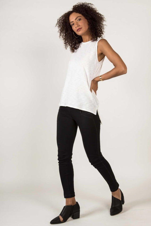 Essential Slub Shell in White - Veneka-Sustainable-Ethical-Tops-Indigenous Drop Ship