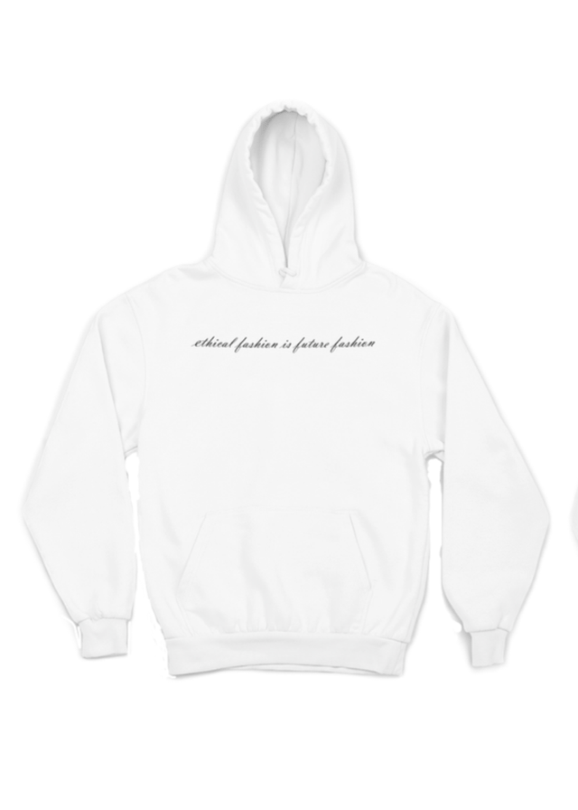 Ethical Fashion is Future Fashion Simple Unisex Hoodie in White - Veneka-Sustainable-Ethical-Tops-J&R Artisan Fashion Drop Ship