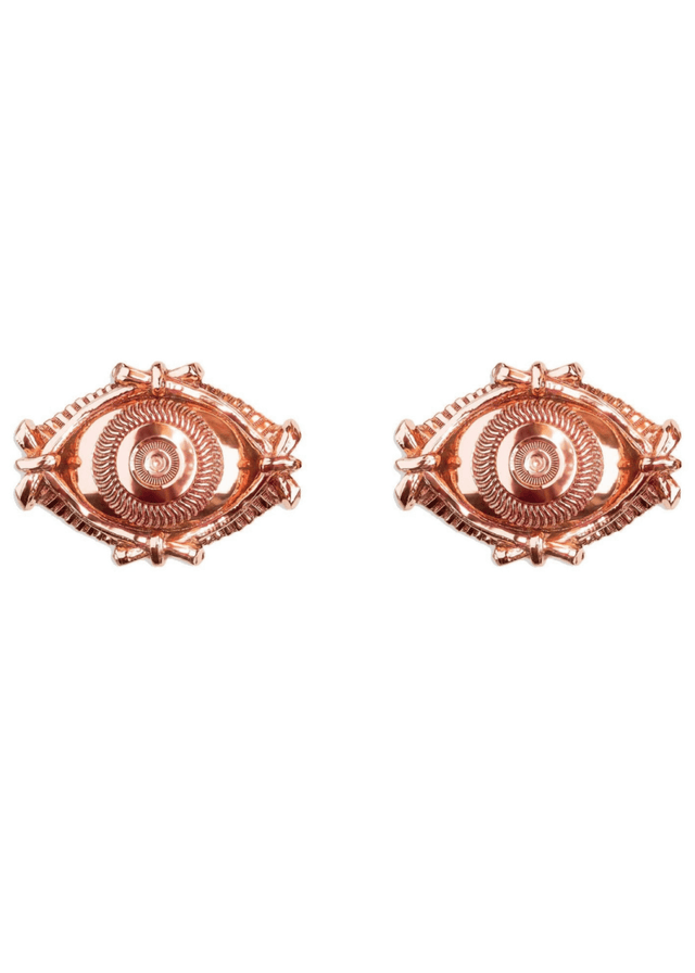 Eye Stud Earrings in Rose Gold - Veneka-Sustainable-Ethical-Jewelry-Astor & Orion Drop Ship