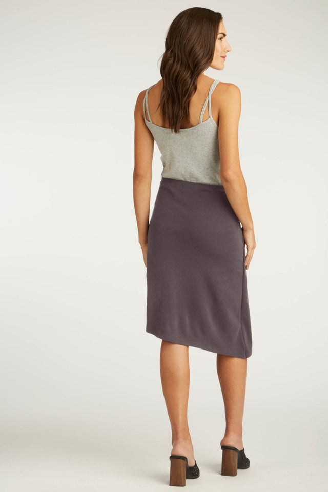 Faux Wrap Skirt in Granite - Veneka-Sustainable-Ethical-Bottoms-Indigenous Drop Ship