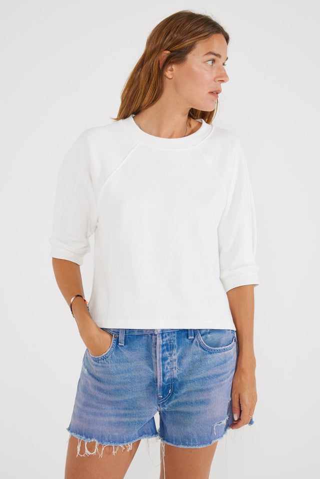 Fleur Raglan Sweatshirt - Cloud White - Veneka-Sustainable-Ethical-Shirts & Tops-Etica Denim Drop Ship