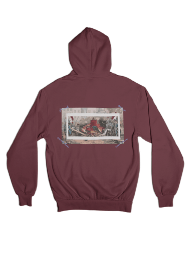 French Spirit Unisex Hoodie in Maroon - Veneka-Sustainable-Ethical-Tops-J&R Artisan Fashion Drop Ship