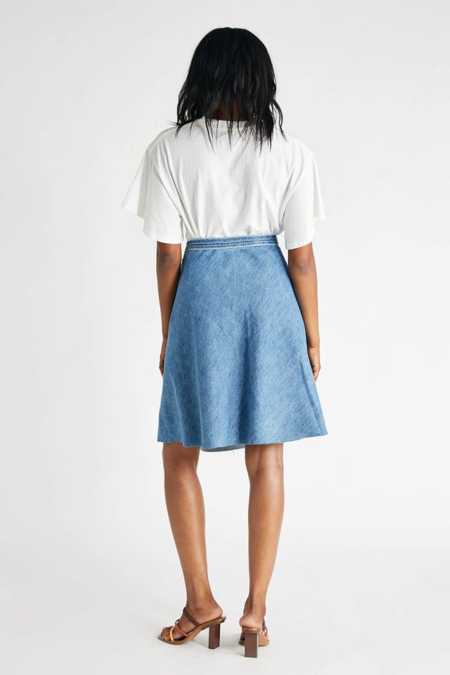 Harper Skirt in Compton Creek - Veneka-Sustainable-Ethical-Bottoms-Etica Denim Drop Ship