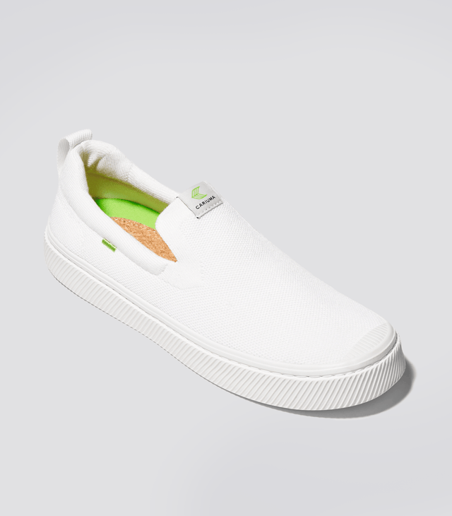IBI Slip On White Knit Sneaker Women - Veneka-Sustainable-Ethical-Footwear-Cariuma Drop Ship