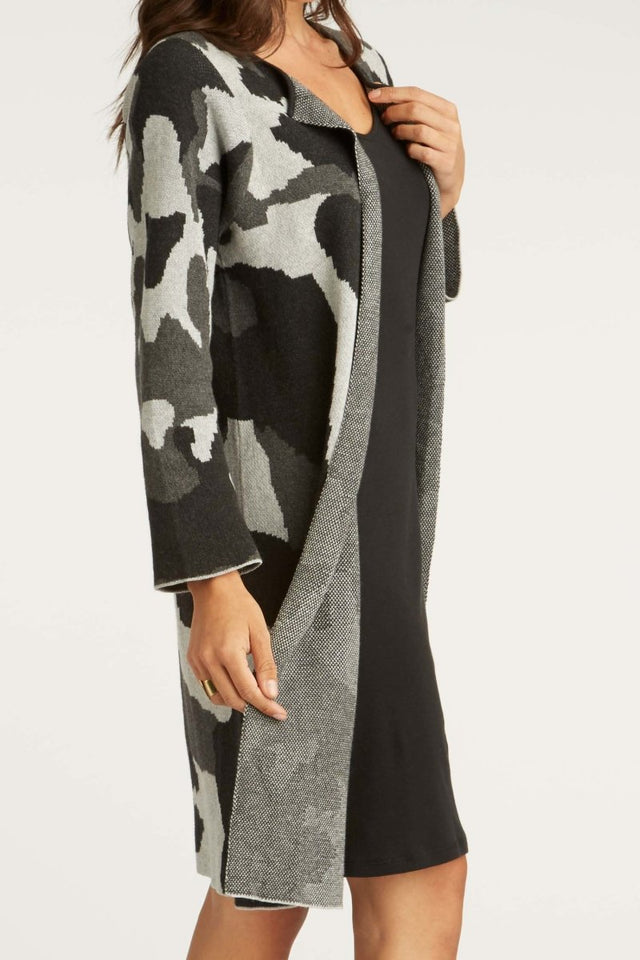 Ink Bot Swing Coat in Silver Mix - Veneka-Sustainable-Ethical-Jackets-Indigenous Drop Ship