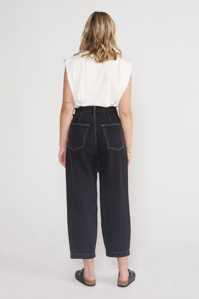 Iris Relaxed Taper - Obsidian - Veneka-Sustainable-Ethical-Bottoms-Etica Denim Drop Ship