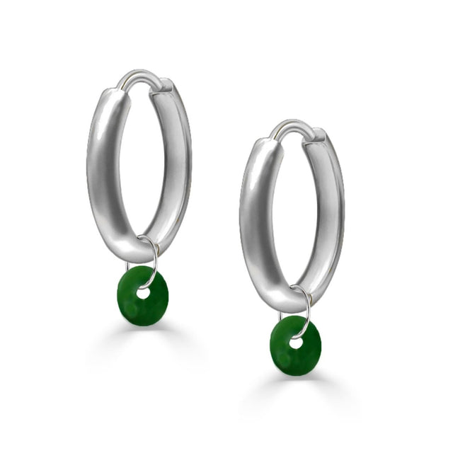 Jade Crystal Huggies - Veneka-Sustainable-Ethical-Earrings-Nunchi Drop Ship