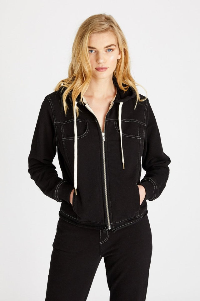 Jenna Hoodie in Black - Veneka-Sustainable-Ethical-Tops-Etica Denim Drop Ship