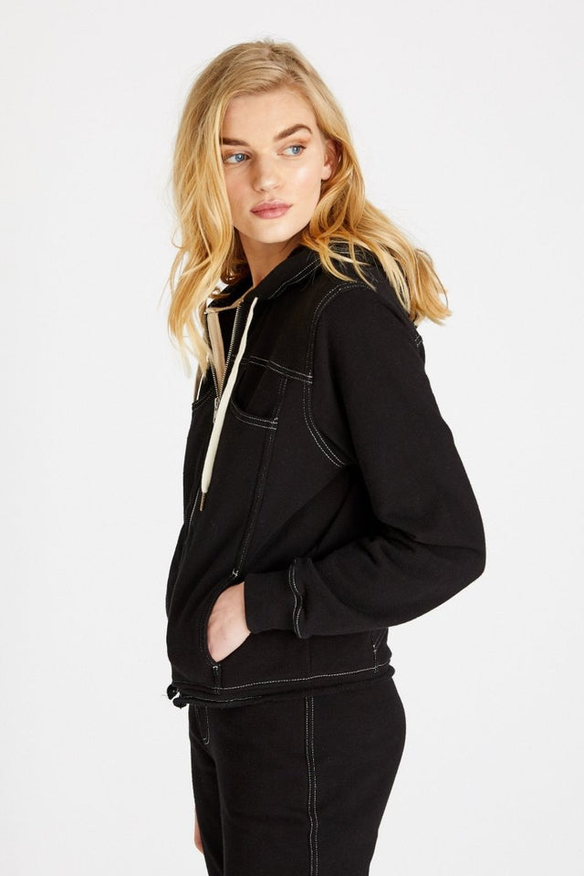 Jenna Hoodie in Black - Veneka-Sustainable-Ethical-Tops-Etica Denim Drop Ship