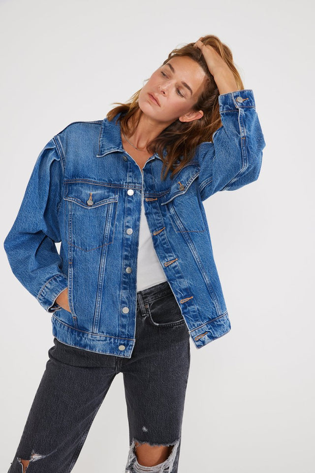 Jess Denim Jacket - Everglades - Veneka-Sustainable-Ethical-Jackets-Etica Denim Drop Ship