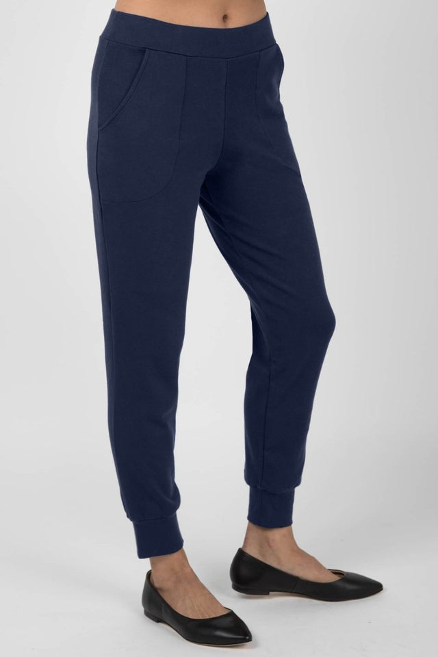 Jogger Pant in Summer Navy - Veneka-Sustainable-Ethical-Bottoms-Indigenous Drop Ship
