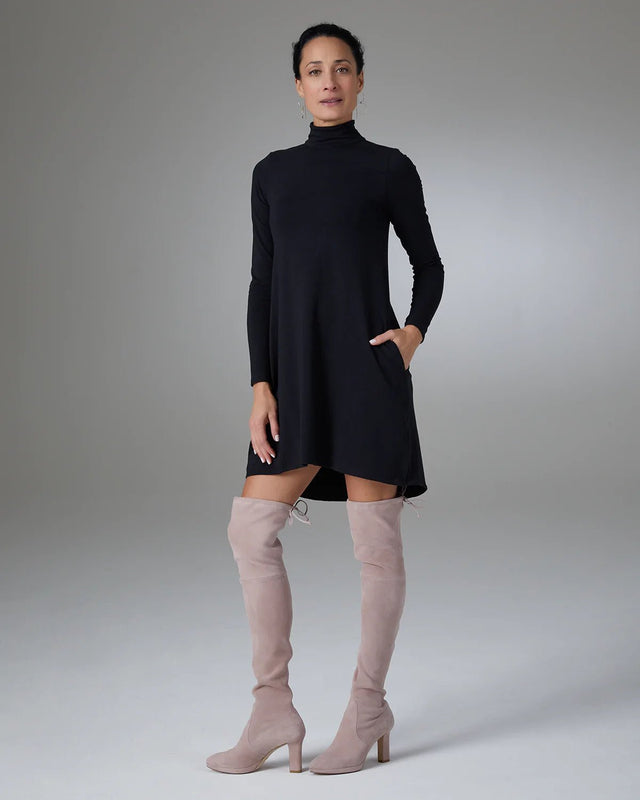 Karlie Swing Dress in Onyx - Veneka-Sustainable-Ethical-Dresses-YesAnd Drop Ship