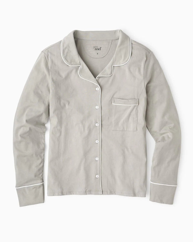 Kerry Sleep Shirt in Light Grey - Veneka-Sustainable-Ethical-Tops-YesAnd Drop Ship