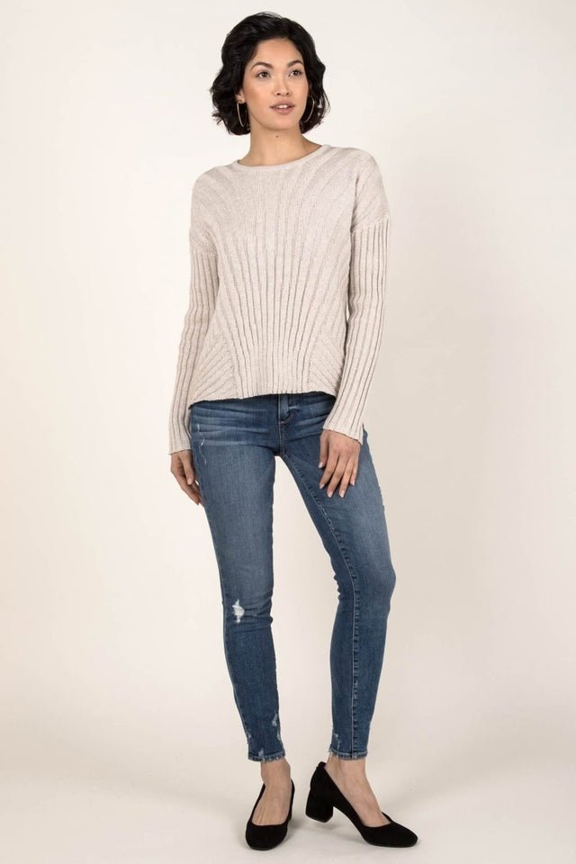 Knit Rib Pullover in Oatmeal - Veneka-Sustainable-Ethical-Tops-Indigenous Drop Ship