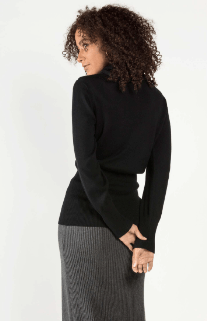 Knit Turtleneck in Black - Veneka-Sustainable-Ethical-Tops-Indigenous Drop Ship