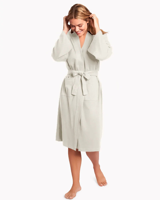 Knocking Knit Robe in Pearl - Veneka-Sustainable-Ethical-Home-YesAnd Drop Ship