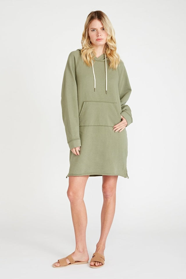 Layla Hooded Dress in Surplus - Veneka-Sustainable-Ethical-Dresses-Etica Denim Drop Ship