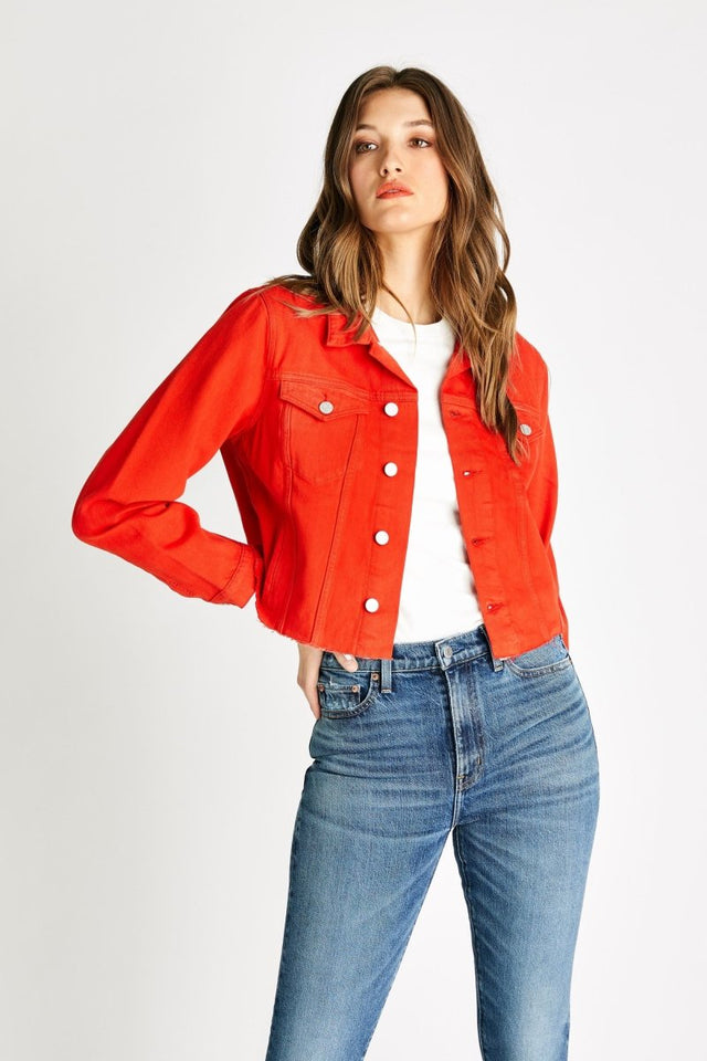 Lennox Denim Jacket in Flame - Veneka-Sustainable-Ethical-Jackets-Etica Denim Drop Ship