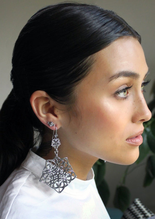 Lola Earrings in Silver - Veneka-Sustainable-Ethical-Jewelry-Astor & Orion Drop Ship