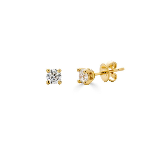 Luna Lab-Grown Diamond Earrings in Yellow Gold - Veneka-Sustainable-Ethical-Jewelry-Nunchi Drop Ship