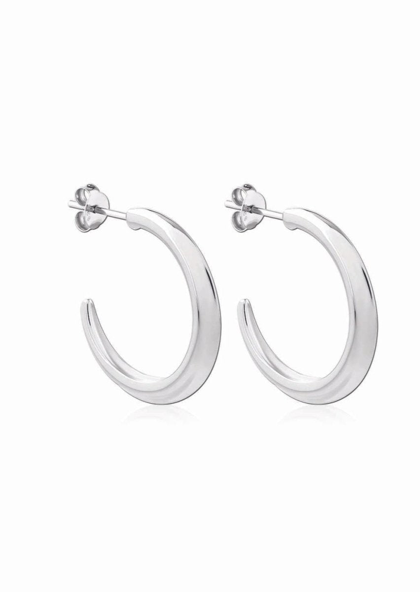 925 Sterling Silver Medium Hoop Earrings – NUE Hoops