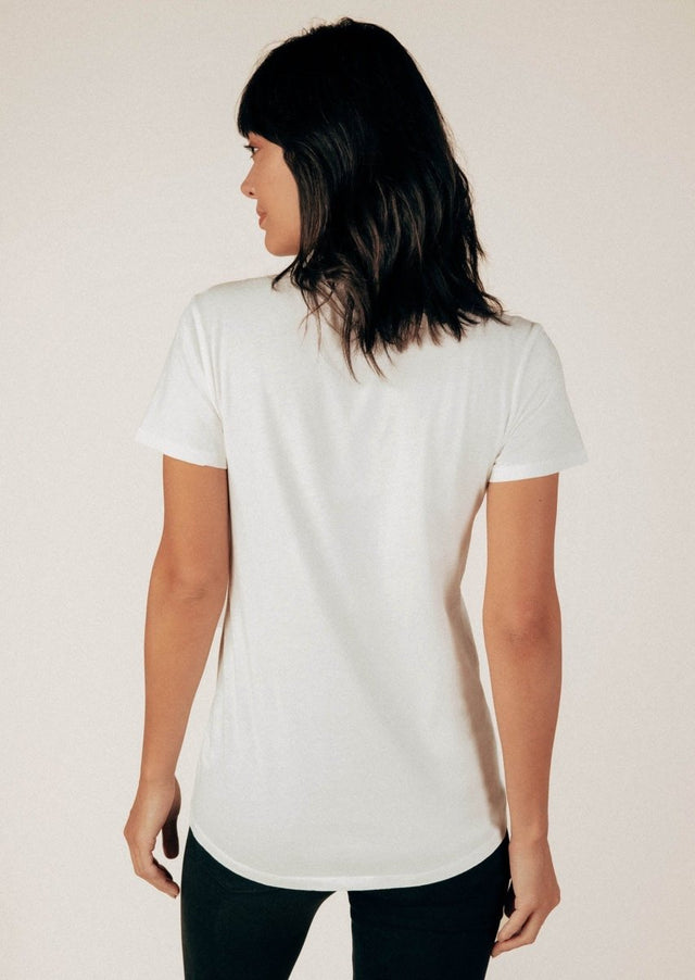 Monroe Crew Neck Tee in White - Veneka-Sustainable-Ethical-Tops-Graceful District Drop Ship