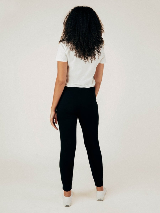 Naomi Sweatpant in Black - Veneka-Sustainable-Ethical-Bottoms-Graceful District Drop Ship