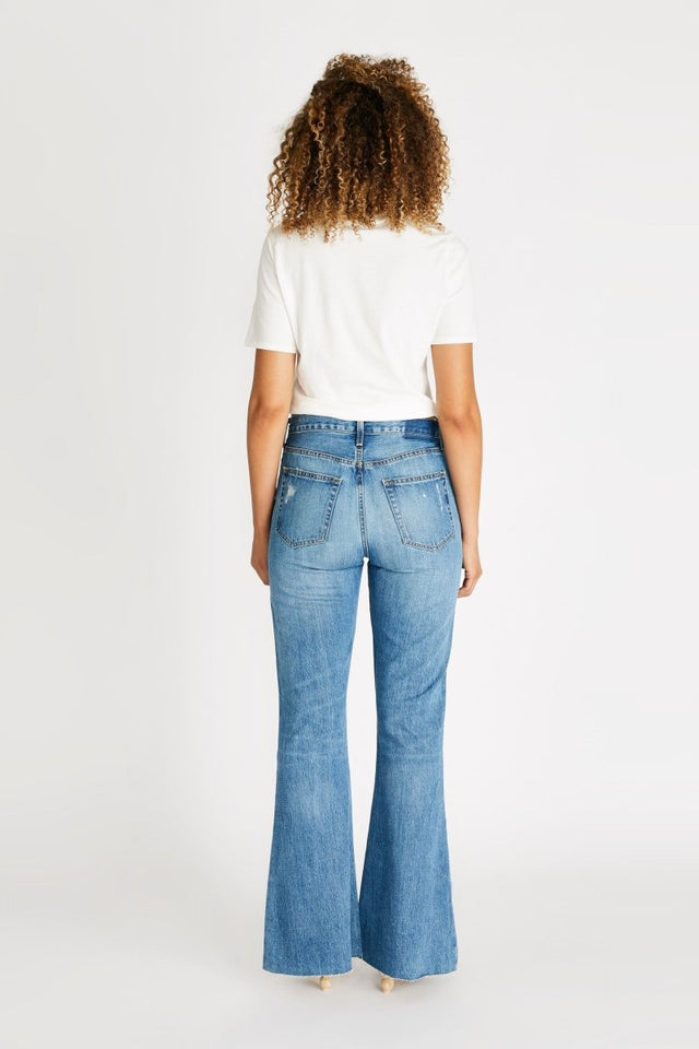 Nina Flare in Fleetwood - Veneka-Sustainable-Ethical-Bottoms-Etica Denim Drop Ship