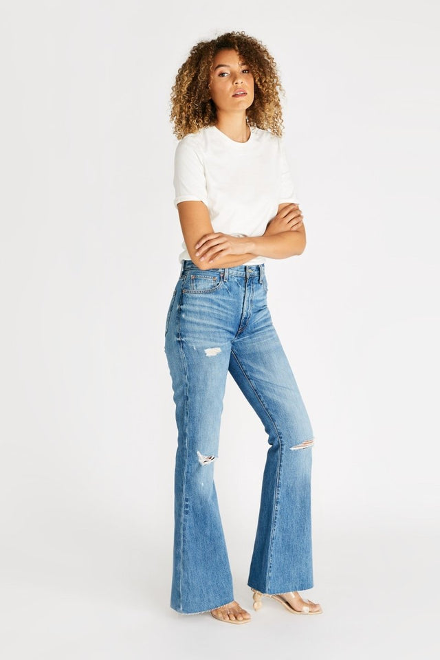 Nina Flare in Fleetwood - Veneka-Sustainable-Ethical-Bottoms-Etica Denim Drop Ship