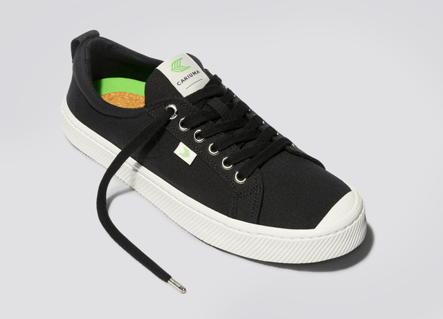 OCA Low Black Canvas Sneaker Women - Veneka-Sustainable-Ethical-Footwear-Cariuma Drop Ship