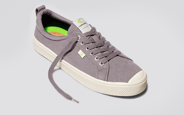 OCA Low Mystic Grey Canvas Sneaker Women - Veneka-Sustainable-Ethical-Footwear-Cariuma Drop Ship