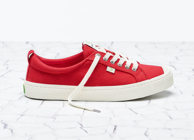 OCA Low Red Canvas Sneaker Women - Veneka-Sustainable-Ethical-Footwear-Cariuma Drop Ship