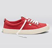 OCA Low Red Canvas Sneaker Women - Veneka-Sustainable-Ethical-Footwear-Cariuma Drop Ship