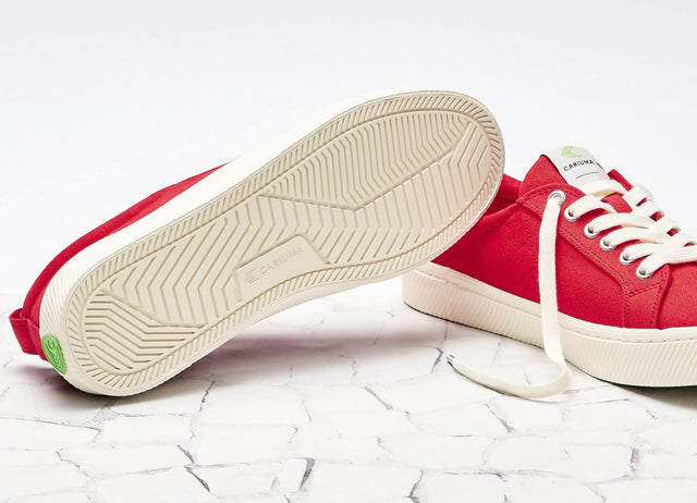 OCA Low Red Canvas Sneaker Women - Veneka-Sustainable-Ethical-Footwear-Cariuma Drop Ship