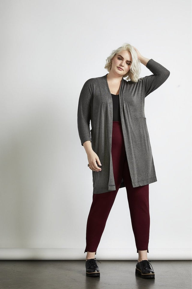 Oki Relaxed Cardi in Charcoal - Veneka-Sustainable-Ethical-Jackets-Hours Drop Ship