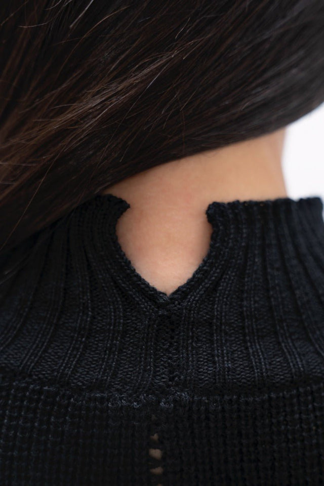 Ottawa YOW High Neck Sweater in Licorice - Veneka-Sustainable-Ethical-Tops-1 People Drop Ship