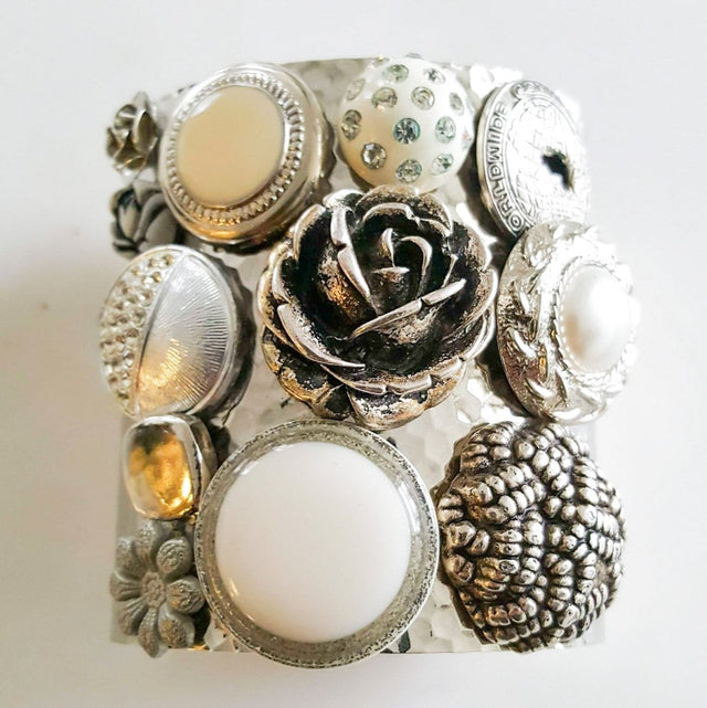 Phoenix - Vintage Button Cuff - Veneka-Sustainable-Ethical-Jewelry-Stella Lucchi Drop Ship
