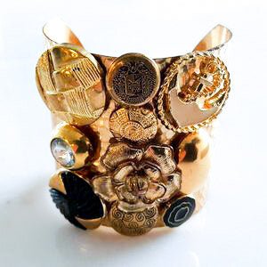 Phoenix - Vintage Button Cuff - Veneka-Sustainable-Ethical-Jewelry-Stella Lucchi Drop Ship