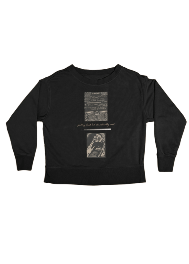 Poetry Unisex Sweatshirt in Black - Veneka-Sustainable-Ethical-Tops-J&R Artisan Fashion Drop Ship